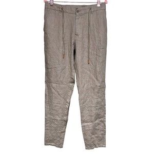 Loro Piana 100% Linen Pants Khaki Brown Men’s Size (IT 46) US 32 X 32